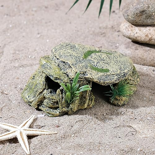IBWell Leopard Gecko Hide Reptile Hides Resin Reptile Basking Rock Humid Hide Turtle Cave Lizard Hide Reptile & Amphibian Habitat DÉCor - Thumbnail 7