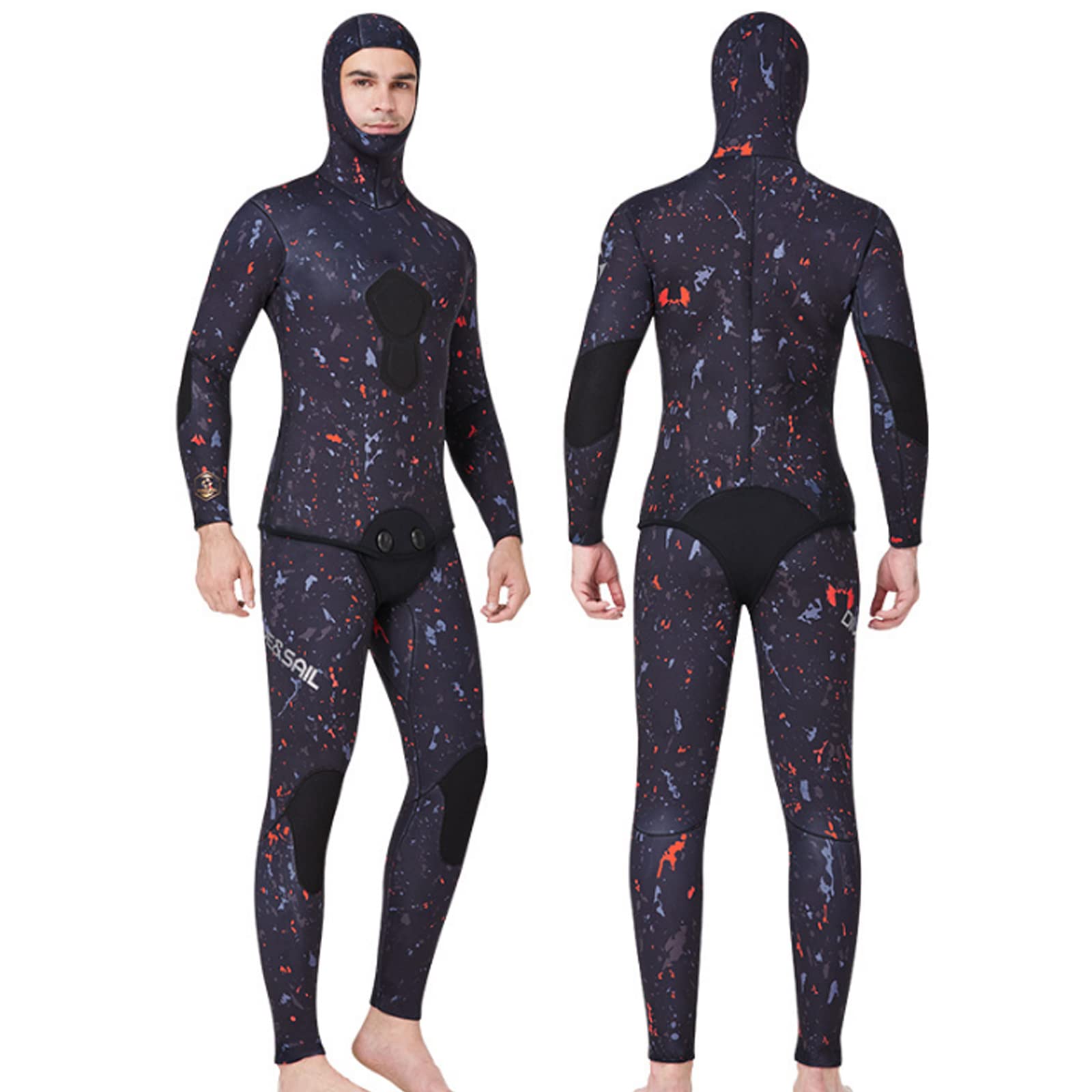 Muta per Uomo Mute Subacquee in Neoprene da 5 Mm Costumi da Bagno Elasticizzati Termici Protezione UV per Lo Snorkeling, Le Immersioni Subacquee, Il Nuoto, Il Surf,XXL