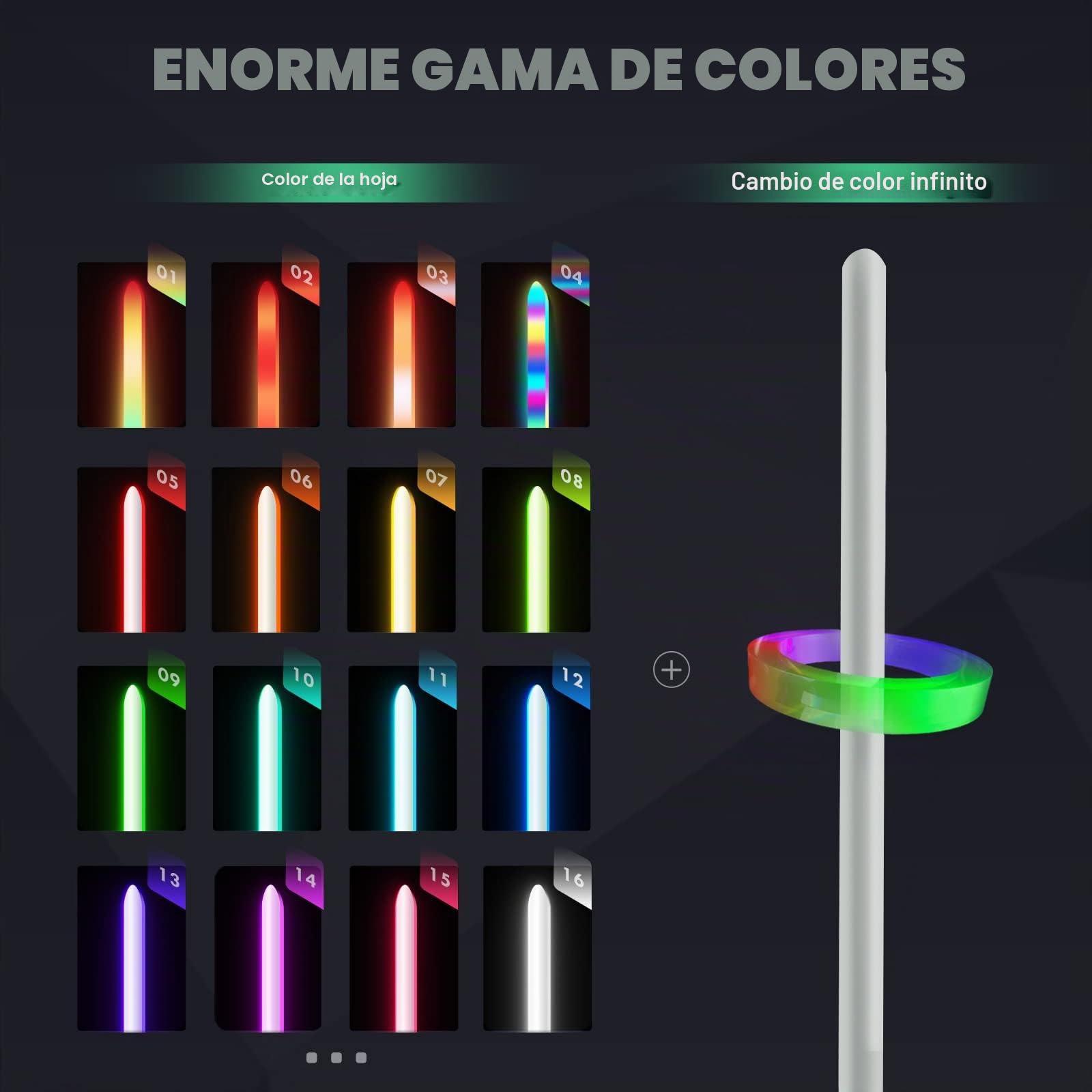 DAMIENSABER Xenopixel V3 - Sable de luz de control de movimiento, 34 fuentes de sonido, sable de luz de duelo de swing suave con cambio de color infinito, sable de luz Obiwan para adultos, núcleo de