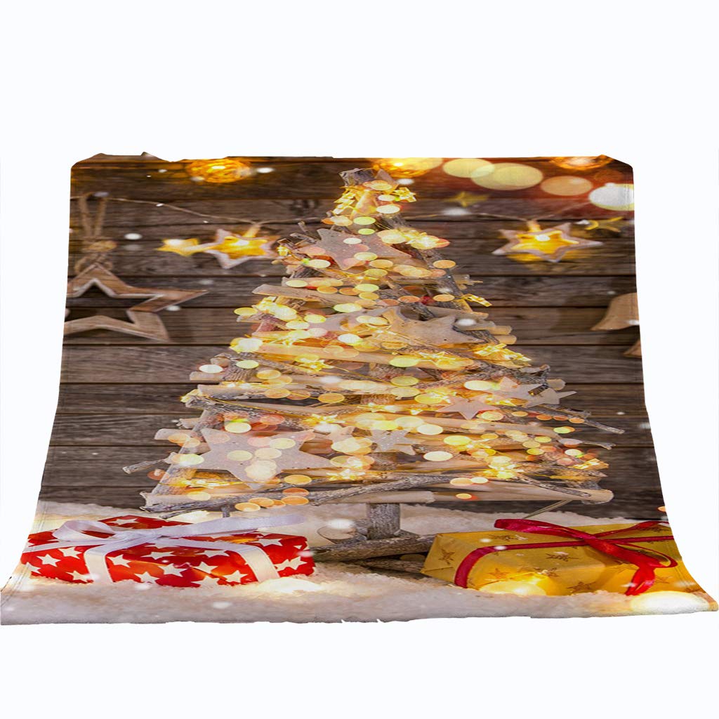 Coperta Di Flanella Letto Matrimoniale Invernale 180X200Cm Coperta Pile In Microfibra Morbida Pelosa Calda Copriletto Per Divano/Bambini Camere Da Letto, Decorazione Delle Luci Di Natale Motivo