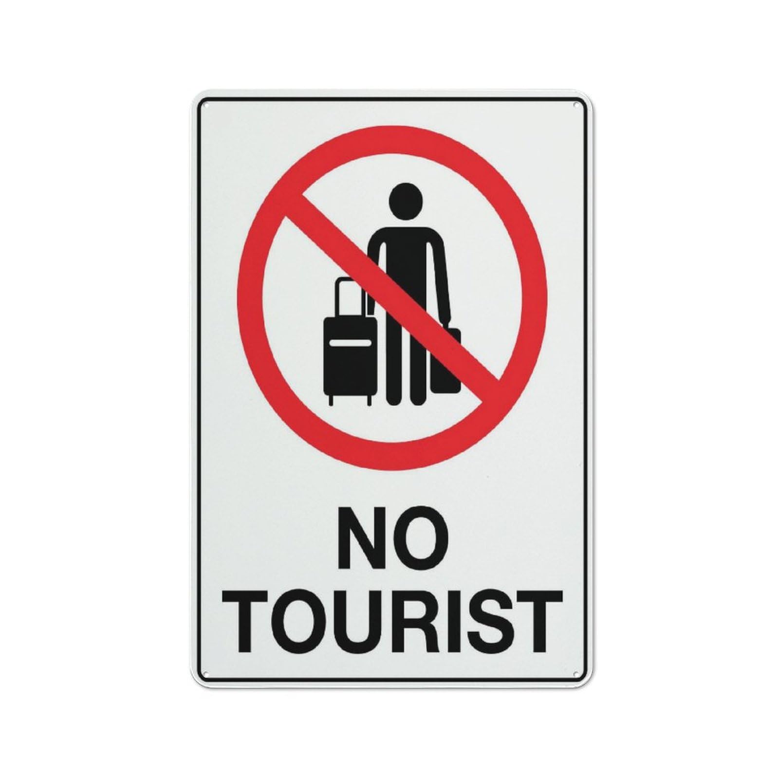 Xewazd A2082 Street Sign Metal Tin Signs No Tourist 8"X12" Metal Tin Sign - Wall Decor For Home Kitchen, Farm, Garden & Garage