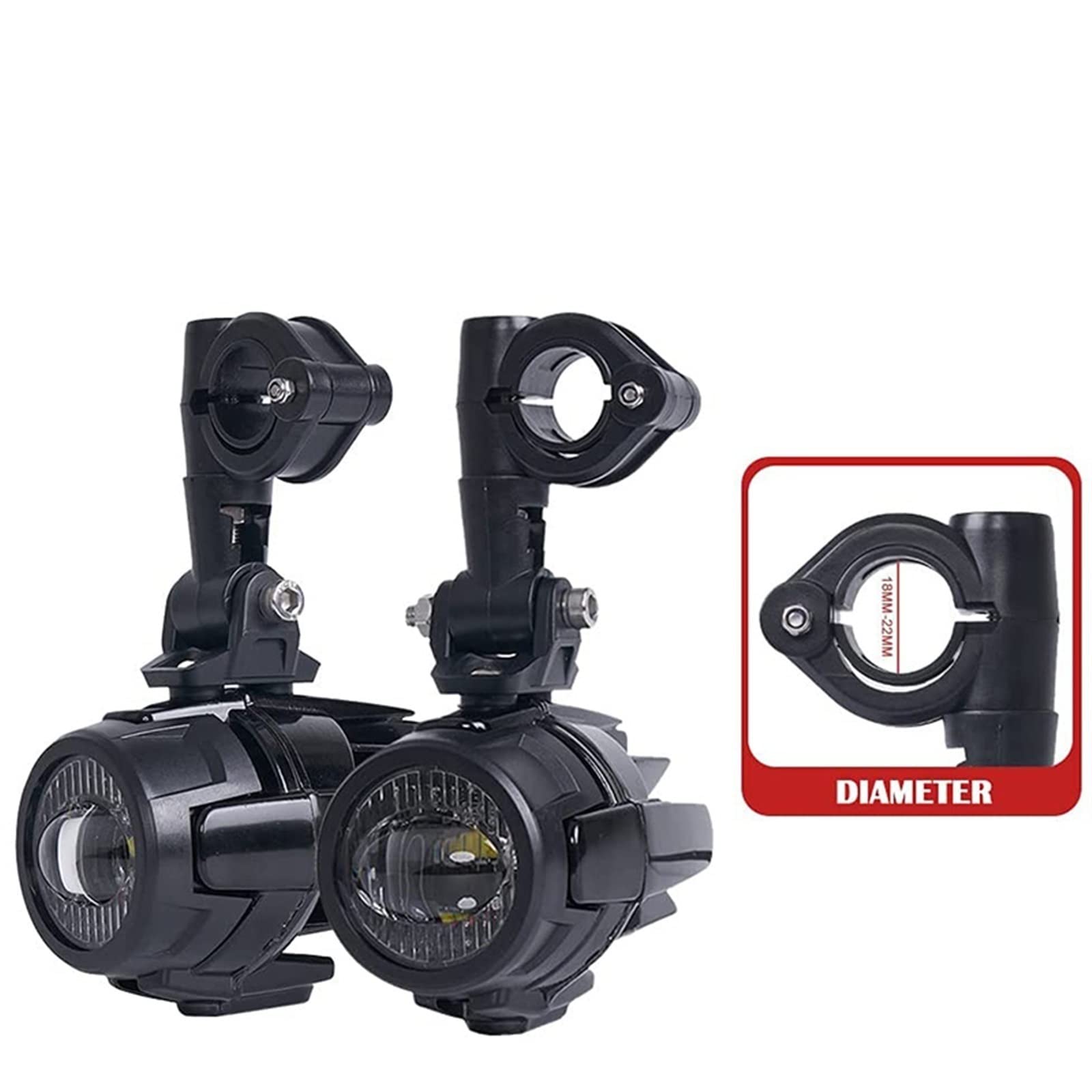 Pair Universal Motorcycle LED Auxiliary Fog Light Assemblie Driving Lamp 40W Headlight Fit For BMW K1600 R1200GS ADV(Section A)