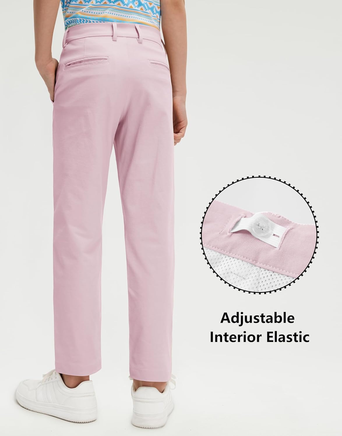 M MAELREG Boys Golf Pants Stretch Flat Front Dress Athletic Casual Youth Golf Pants School Uniform Pants with Mesh Pockets