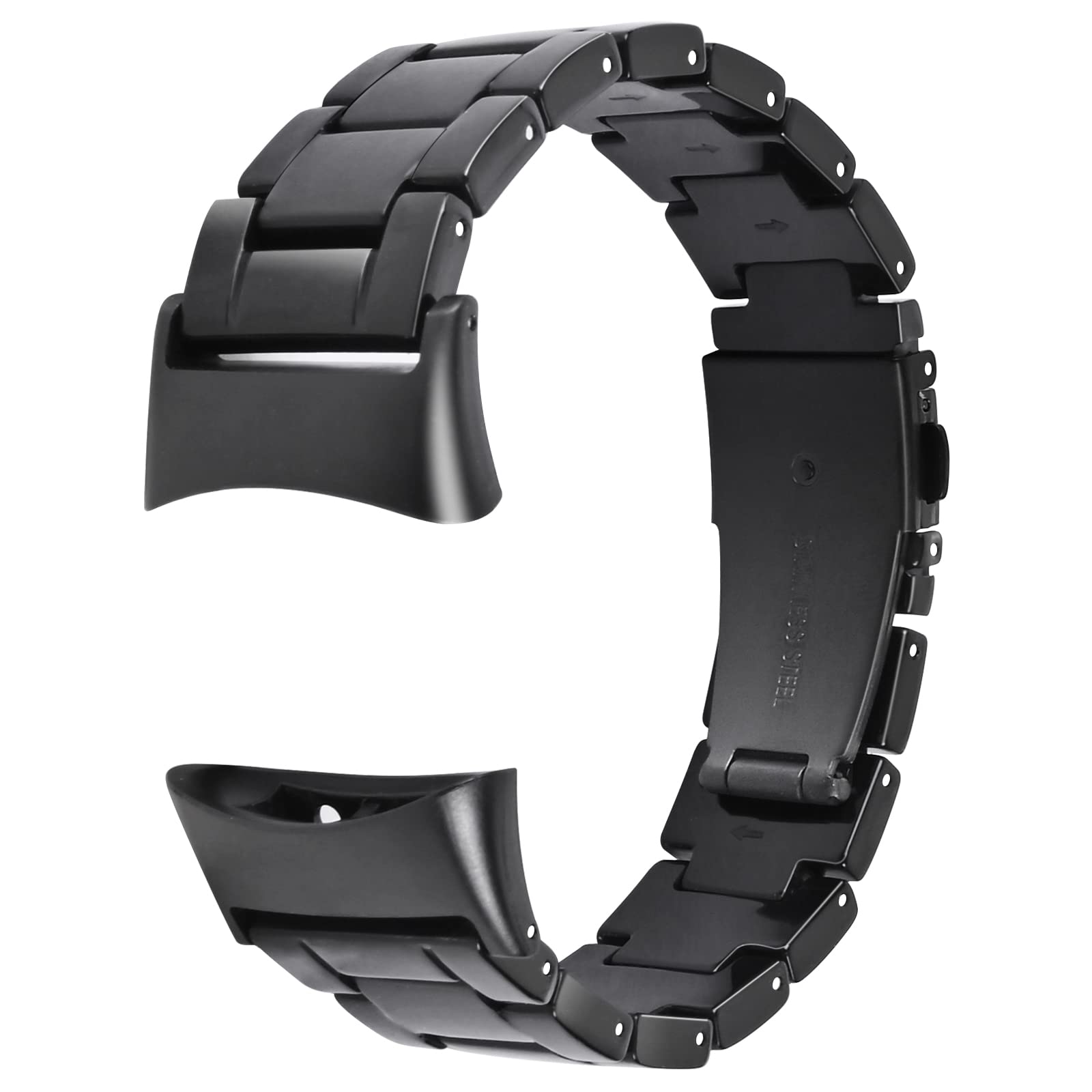 C2D JOYCompatible with Garmin Forerunner 45/45S Thin Light Resin Strap With Stainless Steel Buckle Replacement Bands -Dark Black