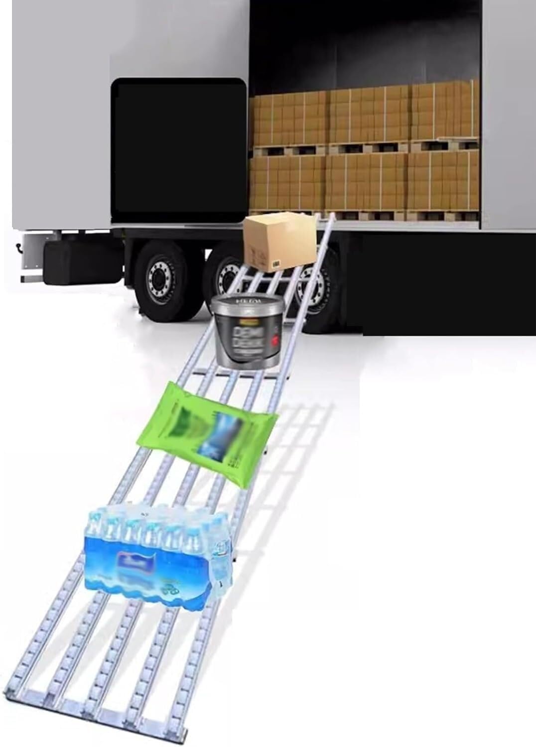 GTHTUHFD Plastic Roller Unloading Rails, Lightweight Conveyor Tables For Warehouses, Collocatable Galvanised Frame Conveyor Rails For Loading And Unloading Of Goods