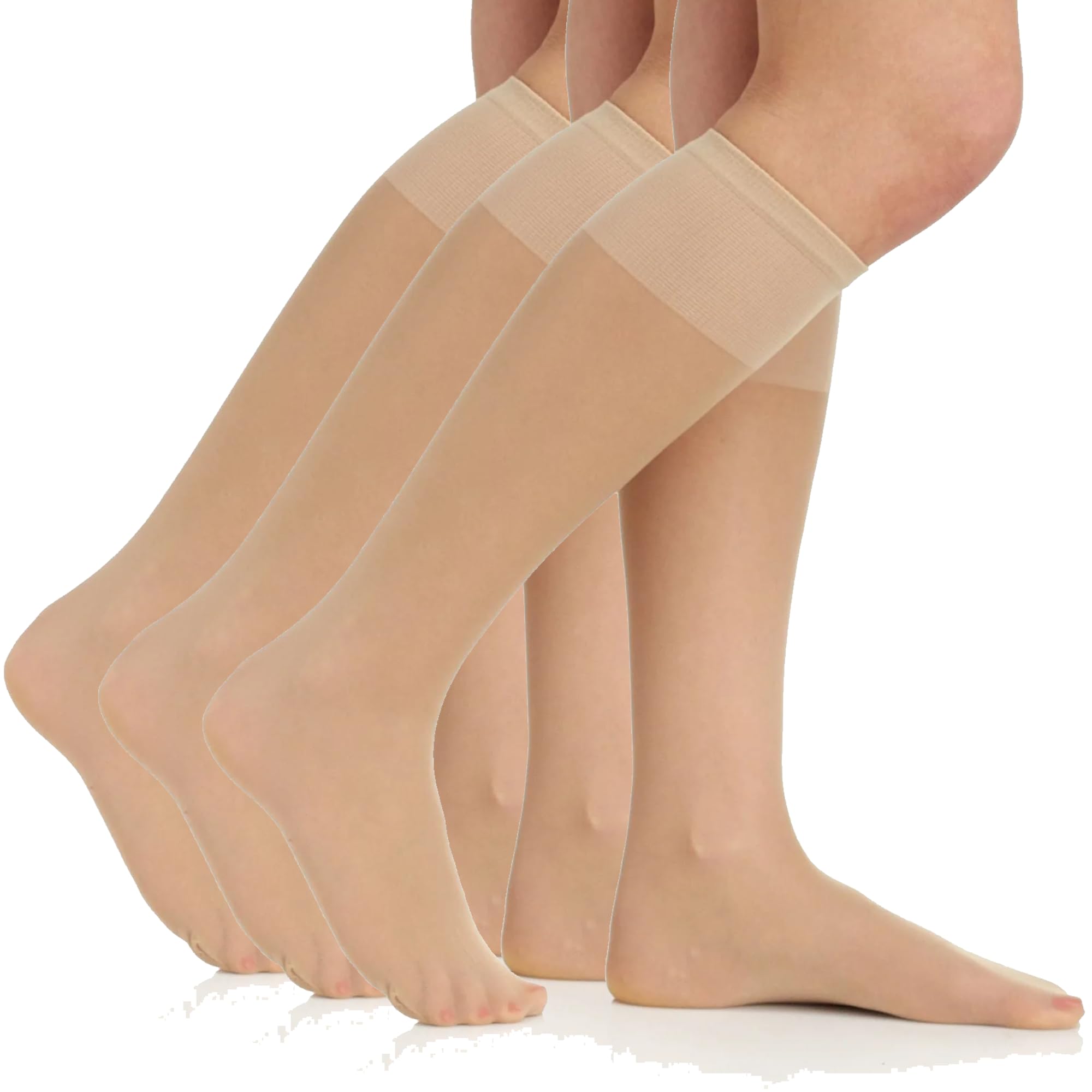 Berkshire womens Berkshire Sheer Support Knee Highs - Sandalfoot - 3 Pack - 6526
