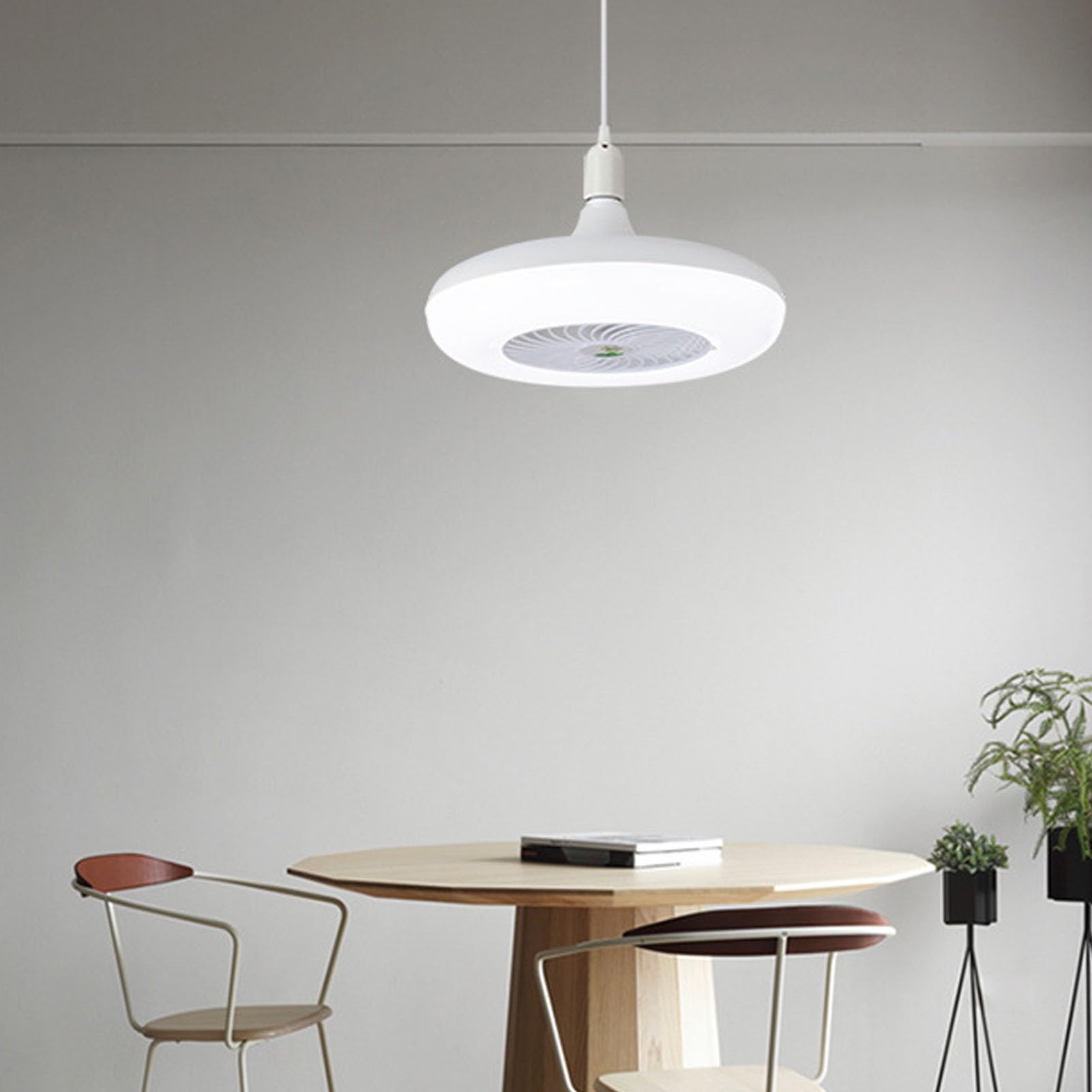 Naroote Ventilatori da Soffitto E27 4 in 1 con Luci e Telecomando