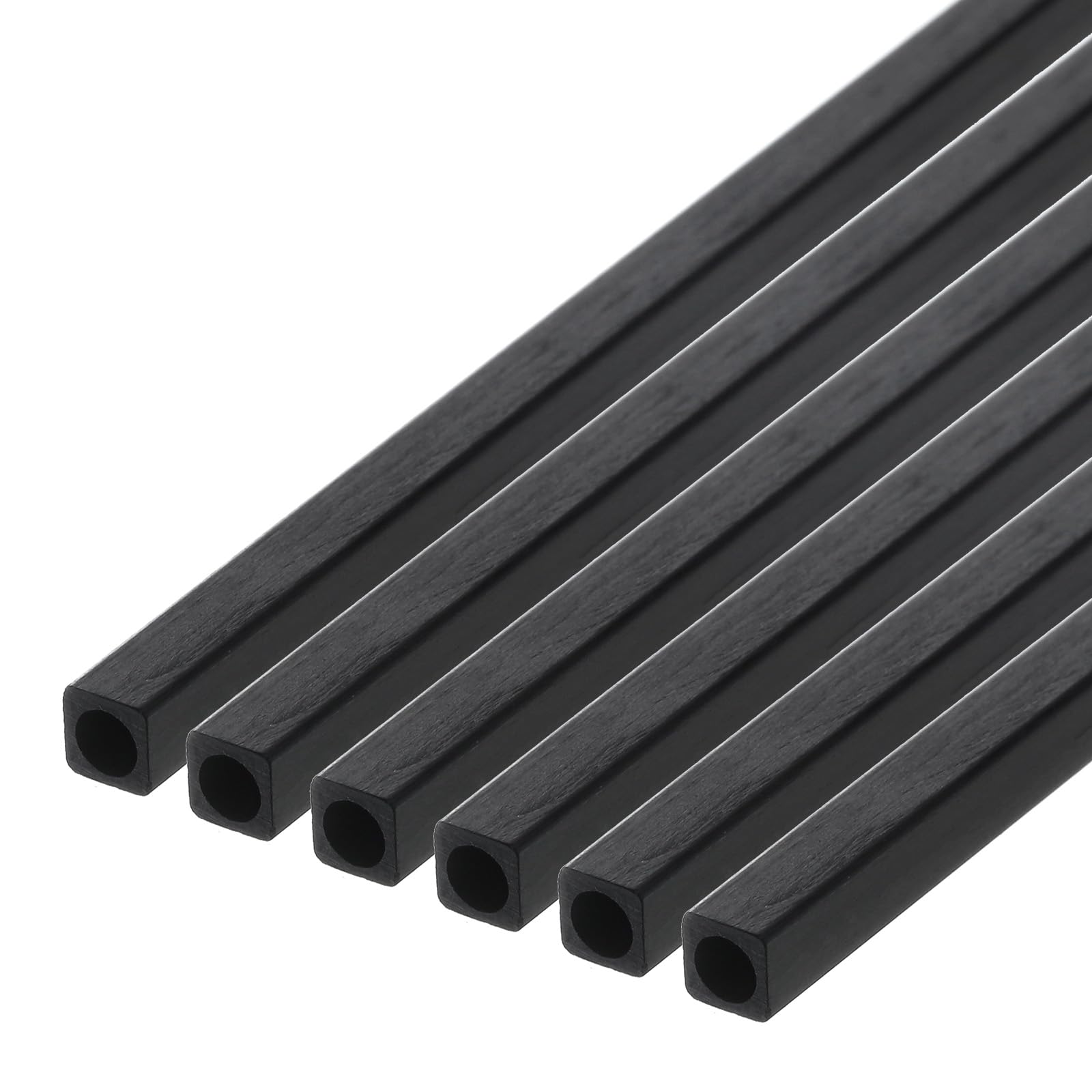 QUARKZMAN Tube Carré en Fibre de Carbone 4x3x420mm, Tube en Fibre de Carbone Pultrudé pour Avion RC - Lot de 6