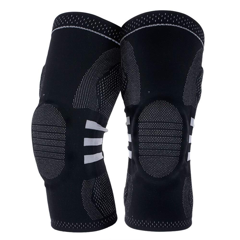 Rodillera deportiva de tejido estéreo 3D MU con resorte flexible para entrenar seguro