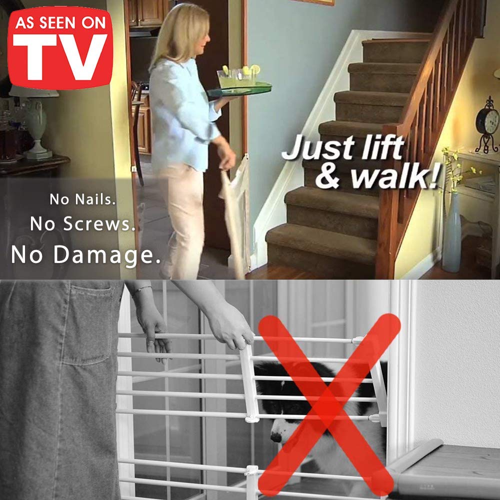 JoyevicRetractable Pet Gate,Magic Gate Portable Folding Safe Guard Install Anywhere for Pet Safe,Pet Isolation Fence Net (110 * 72cm)