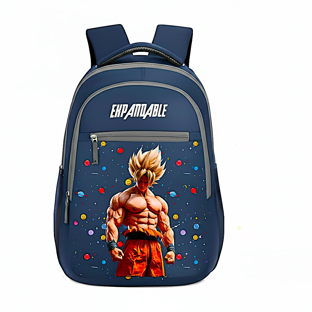 expandable Premium Kids School Backpack with Dragon Ball Z Goku Print, Durable Lightweight Bookbag for Boys and Girls, Large Capacity School Bag-picture-51