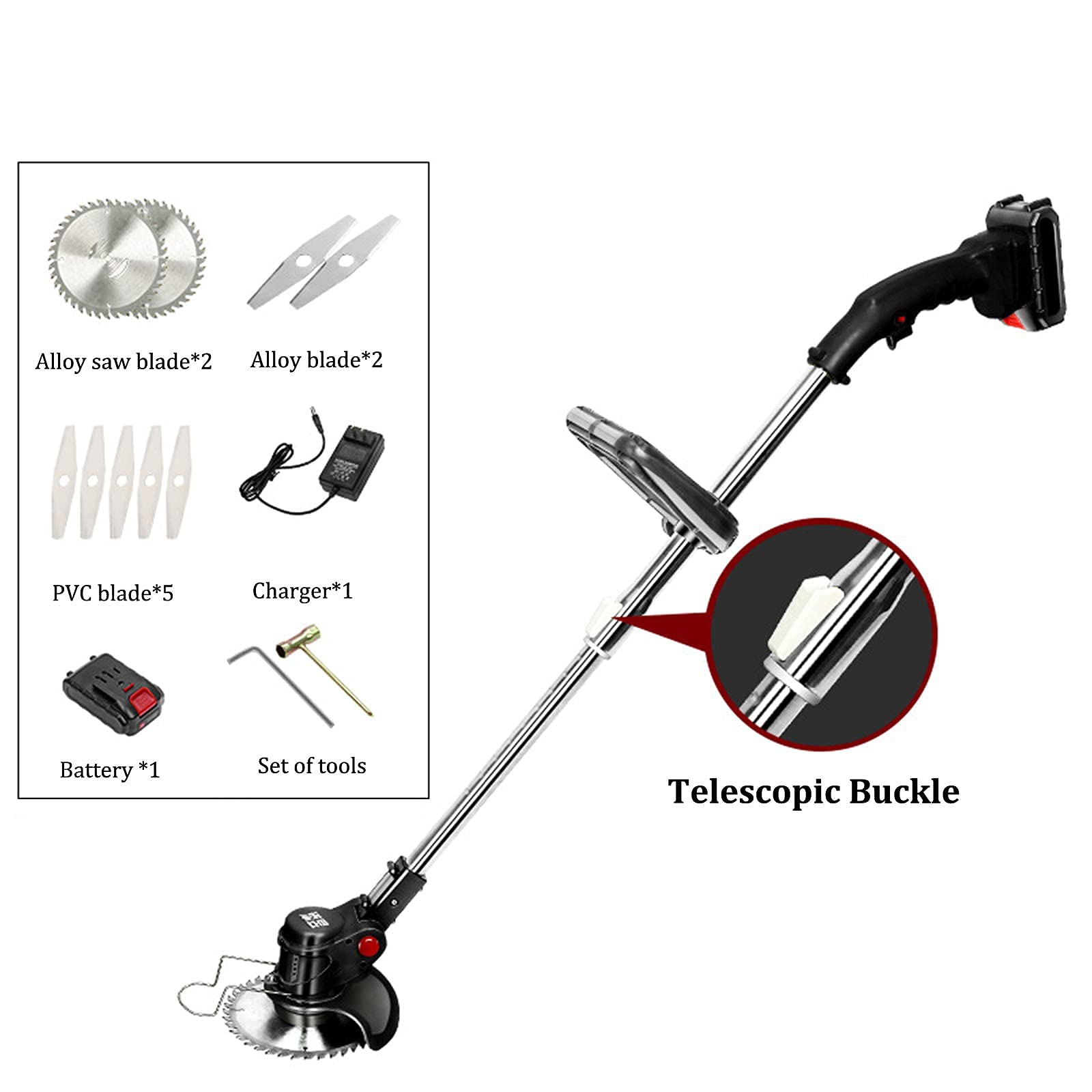 Rasaerba a Batteria 21 V con Larghezza di Taglio 15 cm Rasaerba Elettrico con Batteria e Caricabatterie Regolabile in Altezza