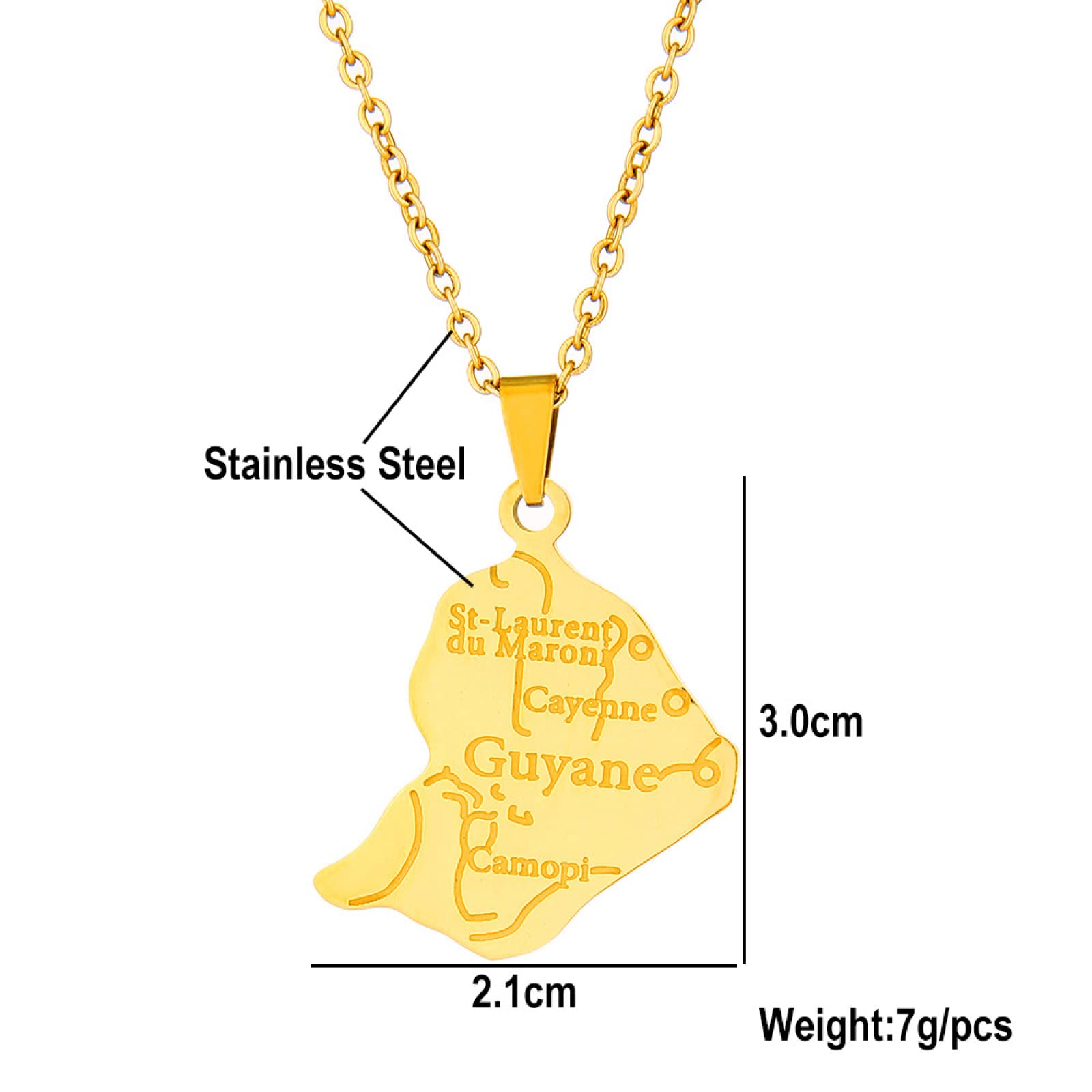 Madagascar Carte Forme Pendentif Collier - Mode Style Ethnique Géométrique Chandail Chaîne
