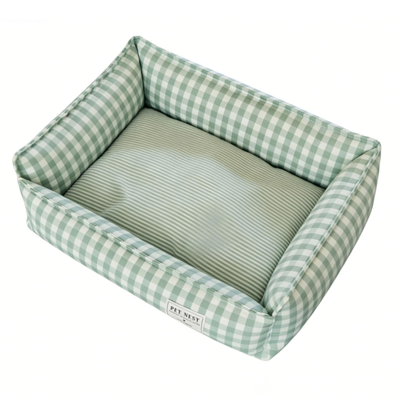 Cuccia per Cani Lavabile, Cuccia Rettangolare per Animali con Fodera Rimovibile, Fondo Antiscivolo Imbottito in Cotone PP, Divano Interno Traspirante per Cani e Gatti di Taglia Piccola e