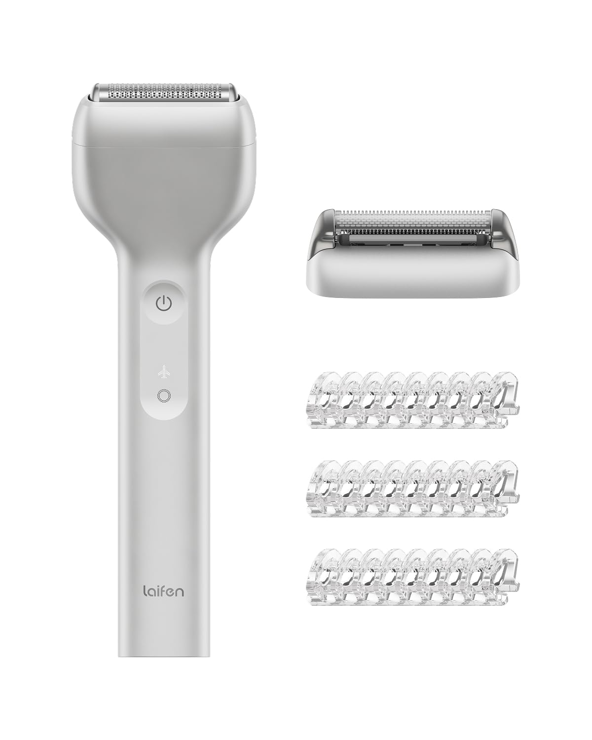 Laifen T1 Pro Rasoir Électrique, Tondeuse à Barbe, 12k Coupes/min, Argent | Moteurs Linéaires 12 000 Coupes/Min, Lame 0,055mm, 3 Tondeuses pour Poils Longs, Batterie 120min, Étanchéité IPX7.