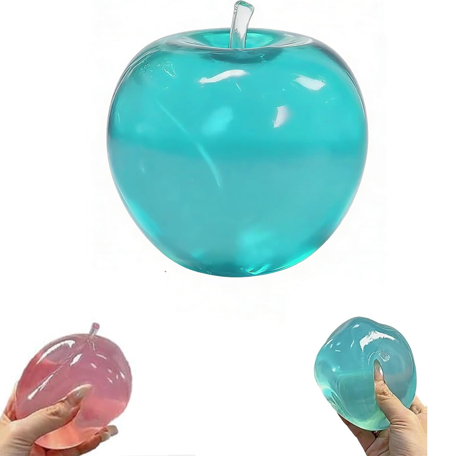 Ice Cubes Squeeze Toys,Stress Relief Ball,Ice Squishy Stress Cube,Squishy Sensory Toy for Stress & Anxiety Relief,Soft Stress Ball for Kids & Adults (Blue A)