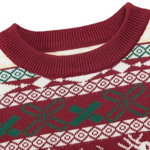 Toddler Boys Girls Reindeer Cartoon Crew Neck Long Sleeve Tops Pullover Spring Kids Birthday Sweaters3