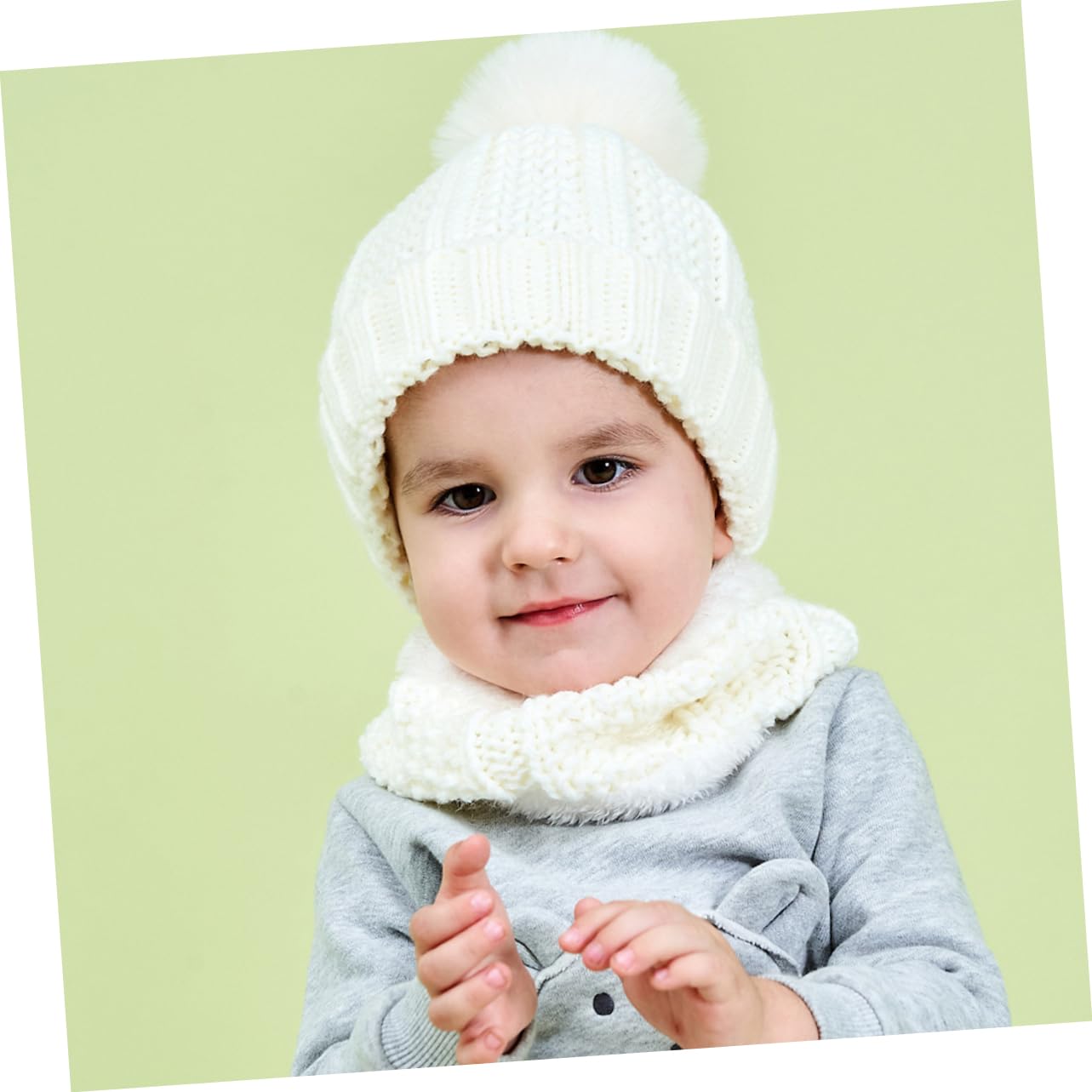 Berretto per Cappello di Pile Cappello Invernale per Neonato Cappello Invernale Lavorato a Maglia Calda Ragazza con Cappello a Maglia Ragazze Caldo Acrilico Bianca