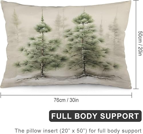 Miniatura 2 de MaSiledy Funda de almohada para exteriores, pinos nevados con copos de nieve, protector de almohada de abeto de Navidad, paisaje de nieve de