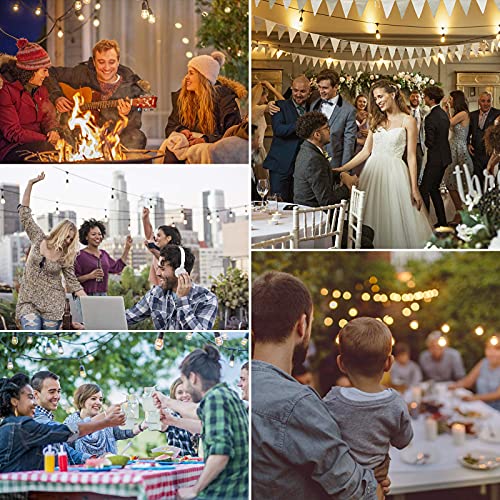 Amico 49FT Outdoor String Lights Commercial Grade Weatherproof Dimmable Patio Light String - 11W Incandescent Edison Bulb - UL Listed Heavy-Duty Decorative Yard Bistro Market Café Lights