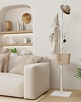 Vista 15 de Yawinhe Perchero de madera resistente con 8 ganchos, 3 alturas ajustables para dormitorio, pasillo, entrada, oficina, 11.8 x 70.8 pulgadas, natural