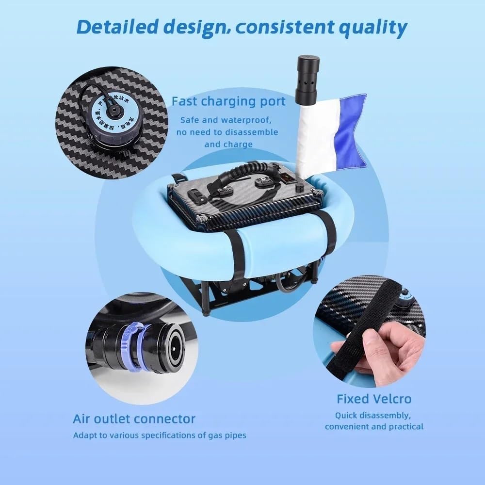 Maschera Subacquea Scuba Snorkel Hookah Nuoto 11 Metri Ventilatori da Immersione Impermeabile Portatile Ricaricabile Sott'Acqua Maschera(10H -BCD Model)