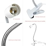 CXtech Base de Lampe de Table à LED, E27 Douille d’ampoule à Pince avec Interrupteur, Base Clip de Lampe pour Table avec 40cm Col de Cygne 360 Degrés pour Tatouage/Lecture/Maquillage (EU Plug) - 5