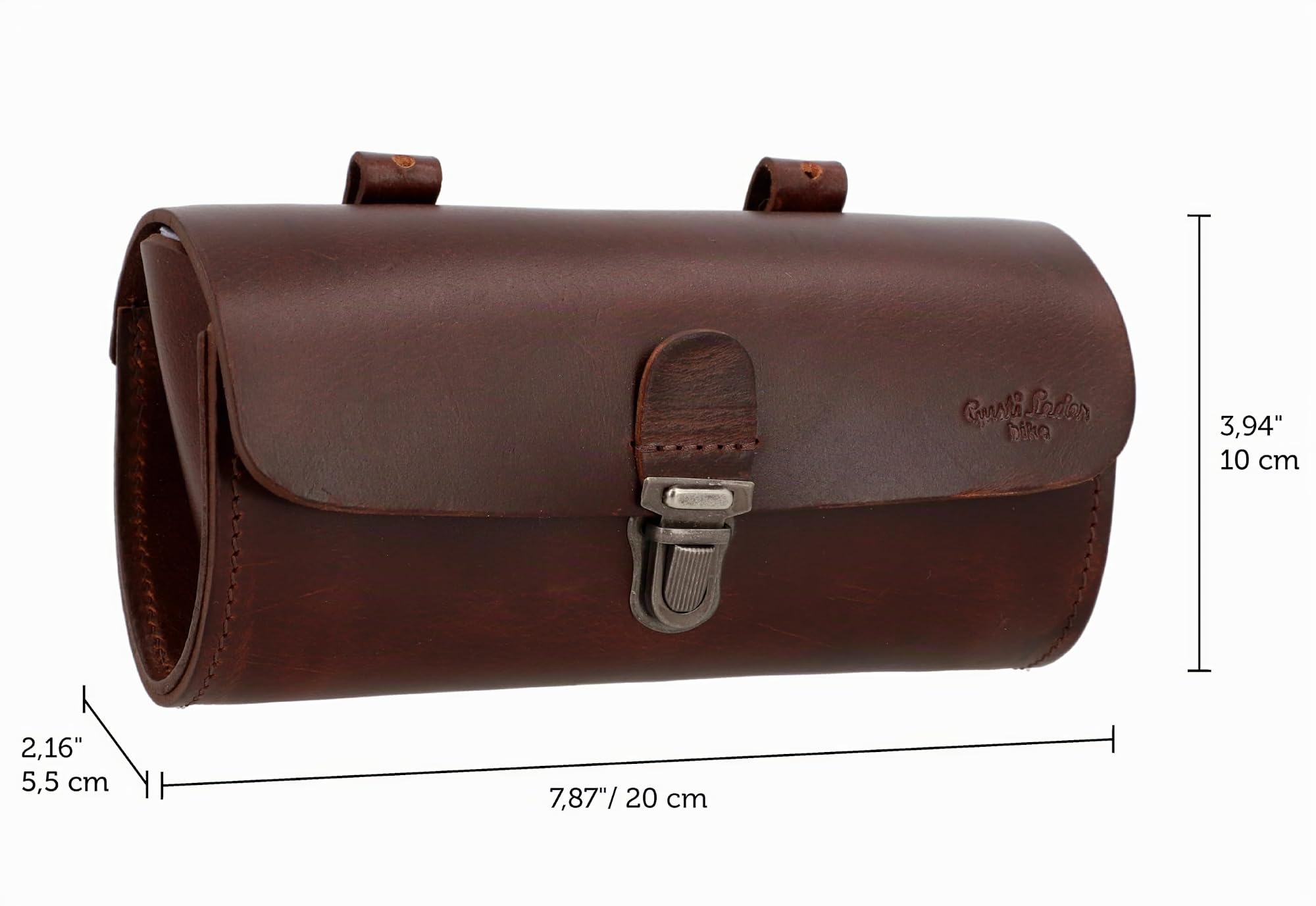 Gusti borsa da bici in pelle - Raymond P. Borsa da sella vintage per selle Brooks antifurto Marrone