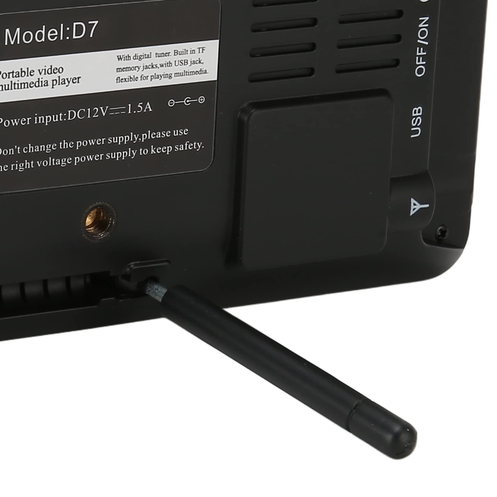 Moniteur de Télévision Portable 7 Pouces, Lecteur Vidéo Portable de Télévision Numérique LED HD 16: 9 avec Fente pour Carte USB TF, Batterie Rechargeable Intégrée, Mini TV pour Le