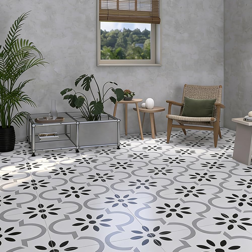 20 x 20 cm, adesivi per piastrelle, per pavimento, piastrelle adesive, per cucina, pavimenti in PVC, impermeabile e rimovibile, per cucina, bagno, pavimento e parete (20 pezzi)