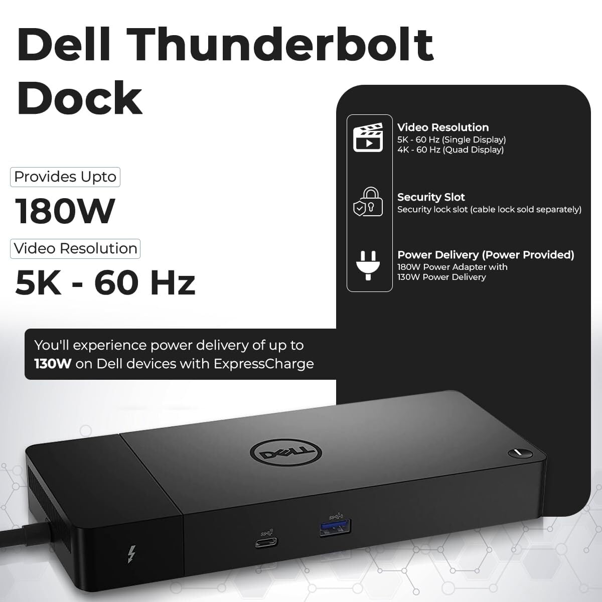 Amazon.co.jp: Dell WD22TB4 Thunderbolt 4ドックバンドル - 40Gbps