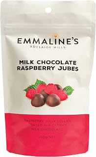 EMMALINE'S - MILK CHOCOLATE RASPBERRY JUBES - 250G