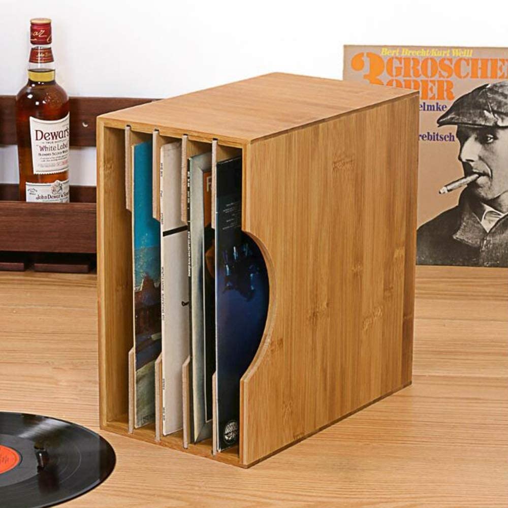 BA 40 Mobile espositore in vero legno di Bamboo per circa 40 dischi LP 33 giri