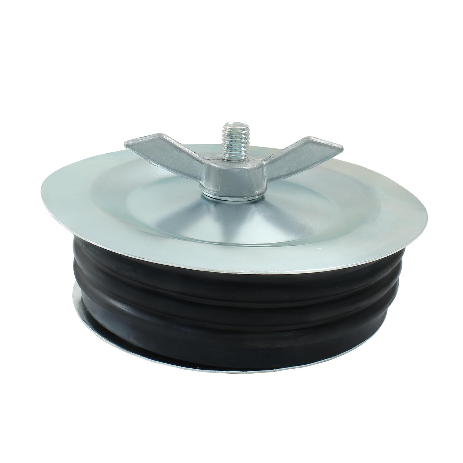 6 Inch Sewer Cleanout Cap, Durable Mechanical Test Plug Metal Sewer Drain Cover, Sewage Pipe Cap with Wing Nut for Pipes, Sinks, Pools