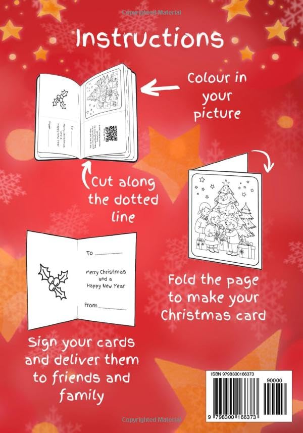 Create Your Own Christmas Cards: 30 Festive Designs for Kids to Colour, Cut, and Fold to Make Christmas Cards for Friends and Family. Creative Craft Activity for Children Ages 5 - 10+ image 3