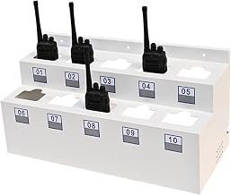 Heavy Duty Wall Mount & Desktop Walkie Talkie Holder, 5/6/10/12 Slot Organizer with Ventilation Holes for Two-Way Radio Charging Station - Ideal for Office & Warehouse Security