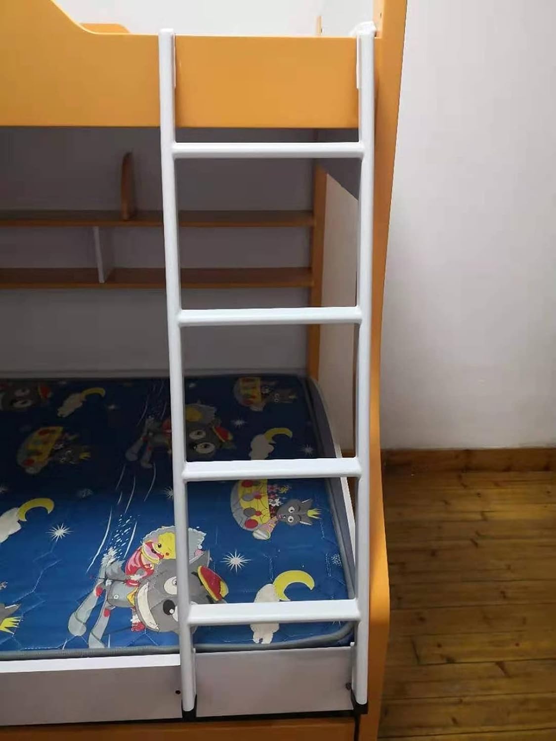 Bunk Bed Ladder Metal Camper Bunk Bed Ladder with Mount Hooks, Space-Saving Twin/RV/Loft Bed Ladder, Easy to Put Together, 150kg Weight Limit (Color : White, Size : 130cm/50)
