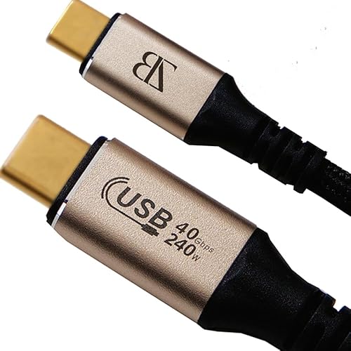 2025最新｜USB4 Intel Thunderbolt4 認証 240W 40Gbpsデータ転送 8K 4Kモニター対応 8K@60Hz 映像出力 USB-C 互換 PD3.1 超急速充電 PC、Mac、MacBook iPhone15 iPhone16、SSDなど対応 BIZ（ビズ）USB4 Pro (ブラック, 0.5メートル)