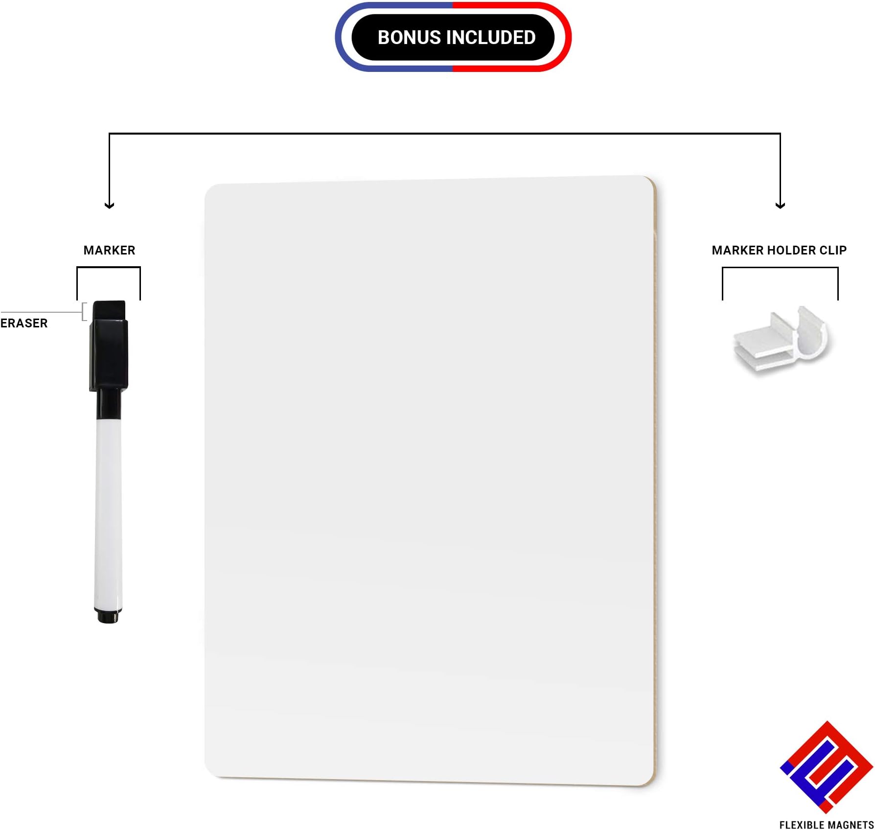 Dry Erase Lapboards with Marker Eraser Set + A Safe Place to Store The Marker! Reusable, Portable Great for Meetings & Classroom! Double Sided Dry Erase Whiteboard - 9 x 12 inch (1)
