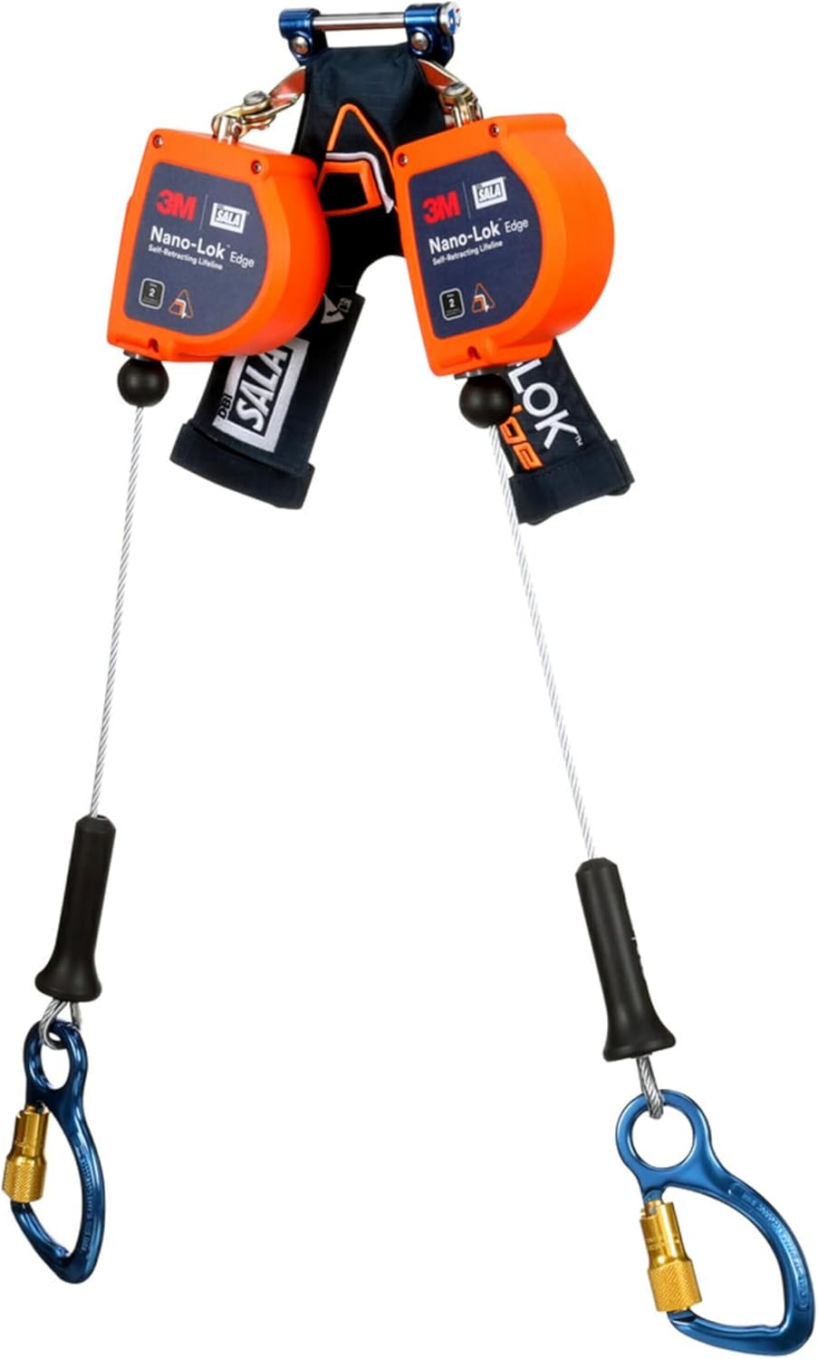3M DBI-SALA Nano-Lok Edge Twin-Leg Personal Self-Retracting Lifeline 3500286, Cable, Aluminum Carabiner, 8 ft. Class 2, ANSI