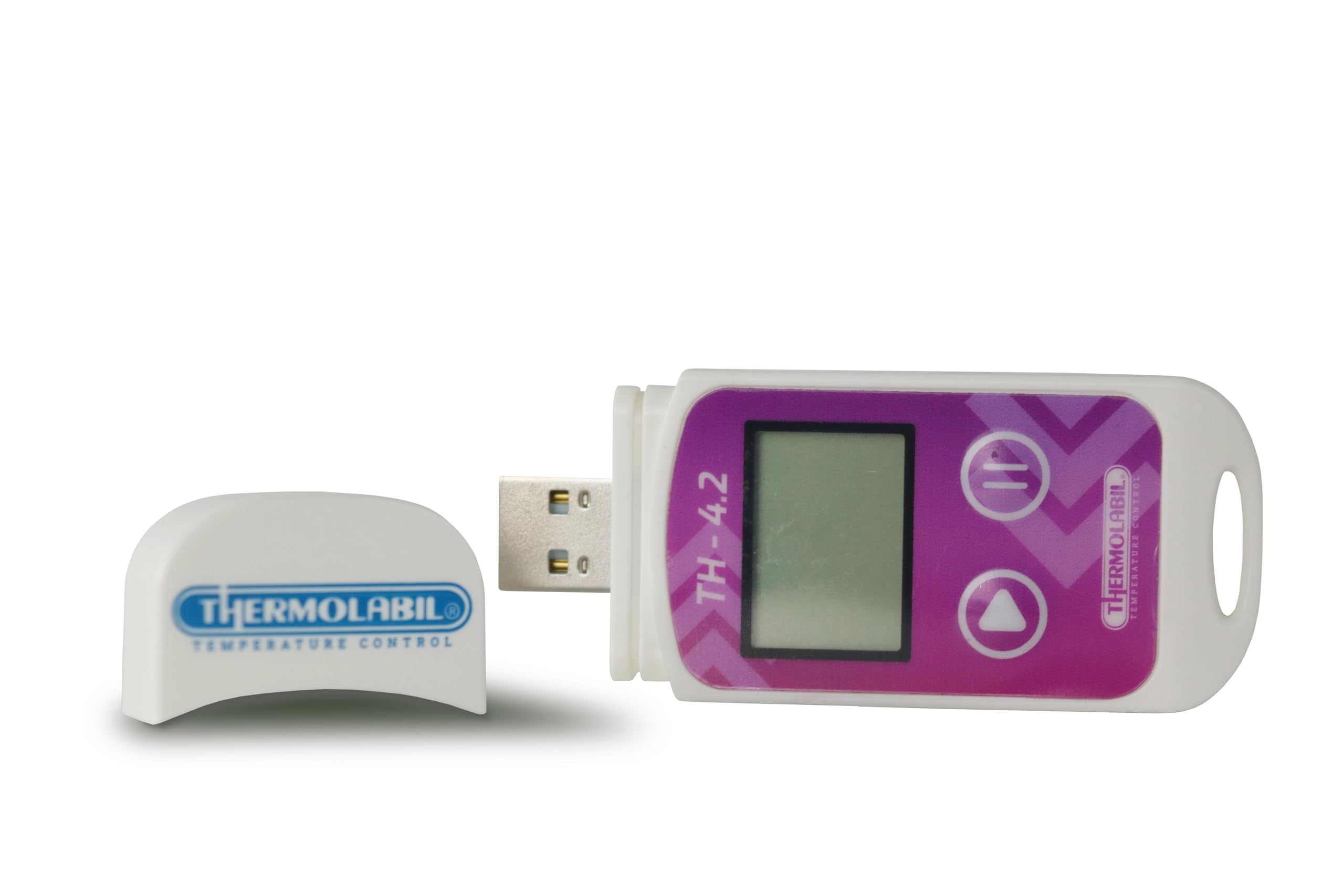 TH‑4.2 USB – Termómetro/Data Logger para Nevera (Medicamentos/Vacunas) – USB – LCD – 32.000 Registros – IP65 – EN‑12830, CE, RoHS – CR2032