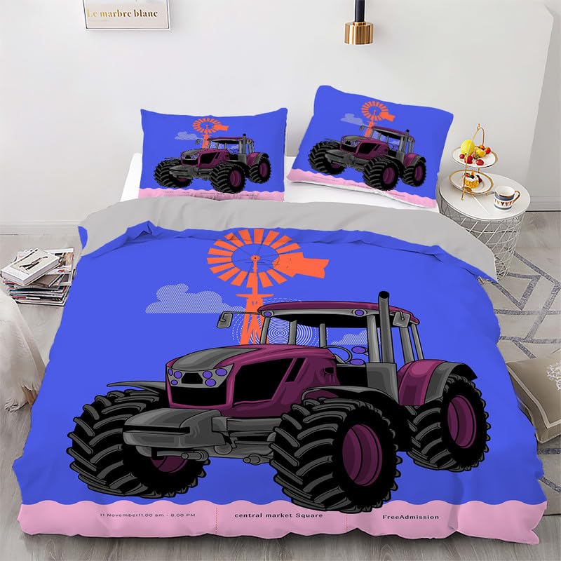 Funda nórdica 220x220cm transpirable microfibra 110g coche azul antiarrugas