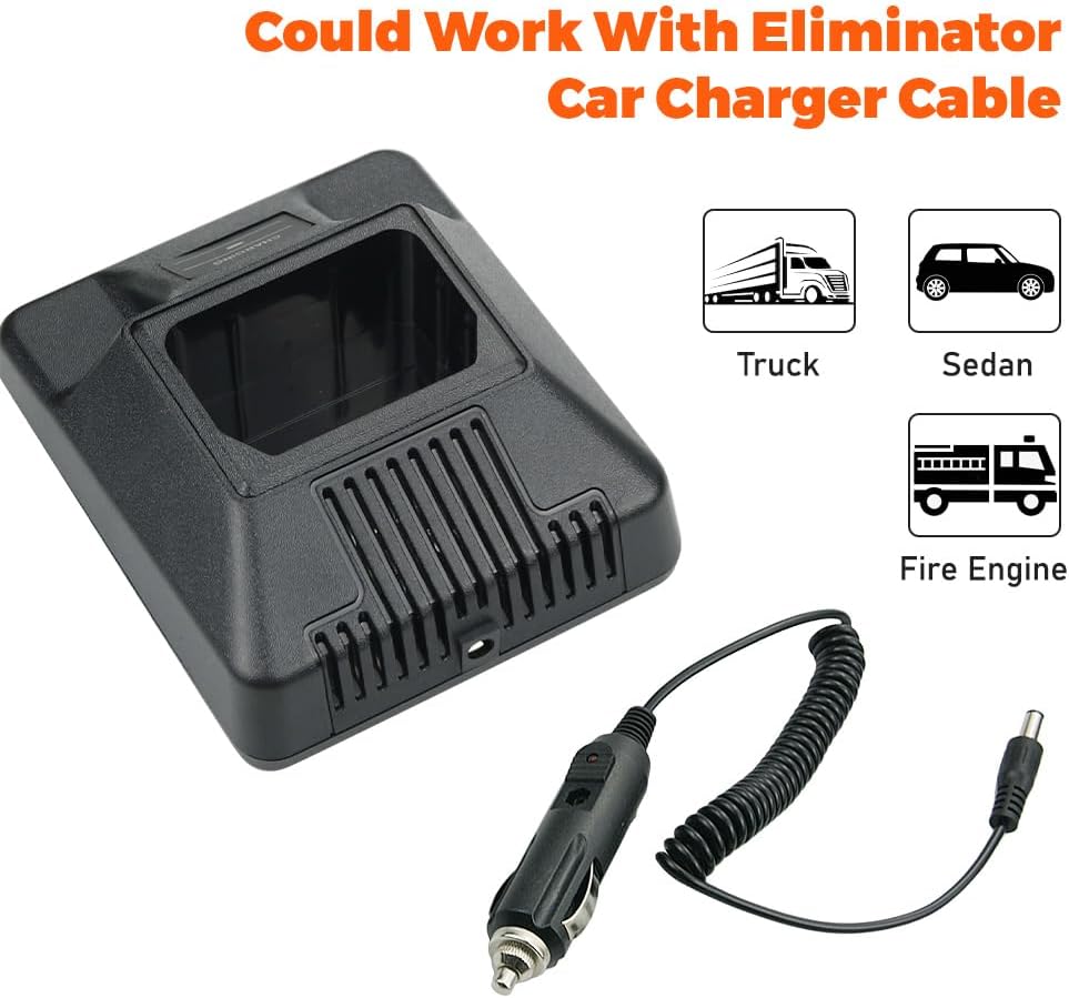 Walkie Talkie Desktop Charger Base for Mo-torola GP300 GTX800, PTX600 CP300 LTS2000 GP88S P1225 A110 P-110 with HNN9628A NI-MH Battery Set