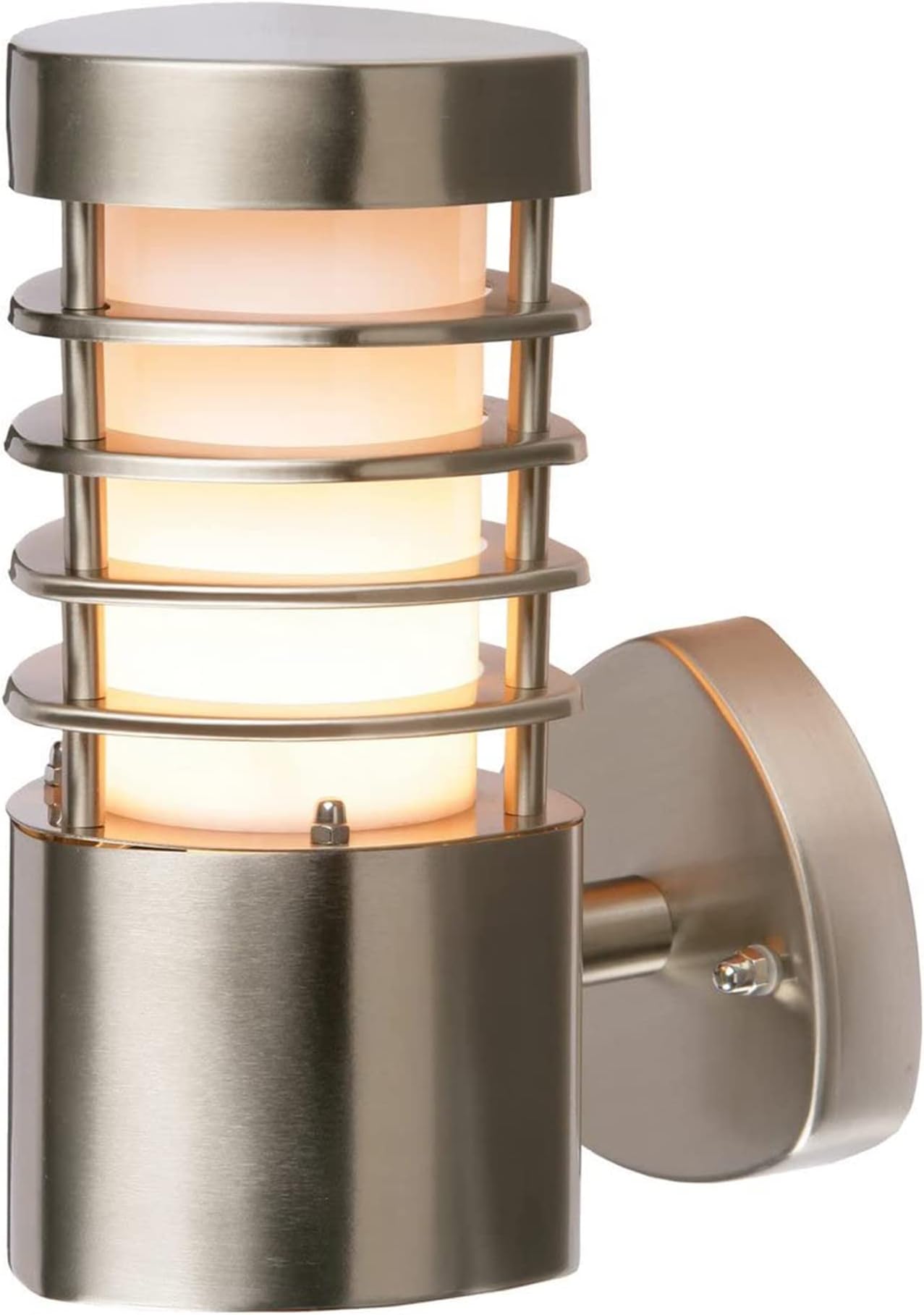 Bliss Brushed Stainless Steel Finish Outdoor Garden Porch Security LED Compatible Wall Light IP44 Rated