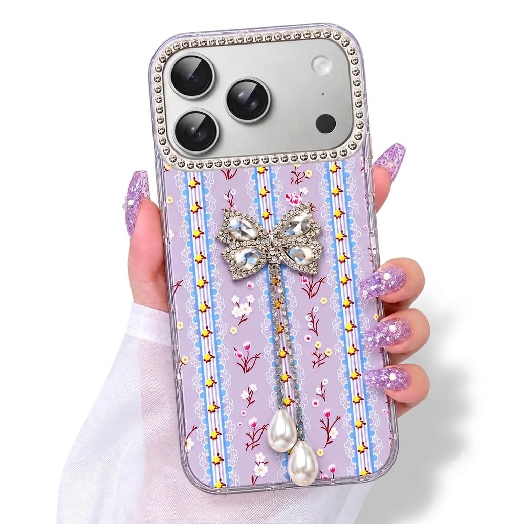 VONZEE Cute Pink Butterfly Transparent Back Cover for iPhone 17| Clear Shockproof TPU Protective Case | Slim Anti-Yellowing Crystal Clear Phone Cover for Girls and Women — Amazon image 8