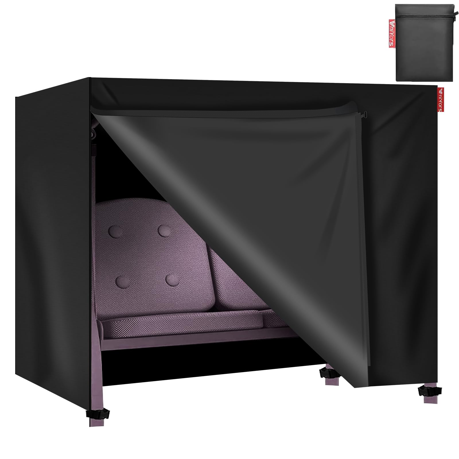 Funda Para Columpio Con Estructura En A De Tela Oxford 600D, Impermeable Y Resistente A Rayos UV, Medidas 215x143x174 Cm, Color Negro