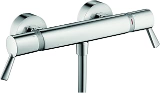hansgrohe 13117000 Ecostat Thermostatic Shower Mixer Comfort Care with Extra Long Handles, Chrome, Silver