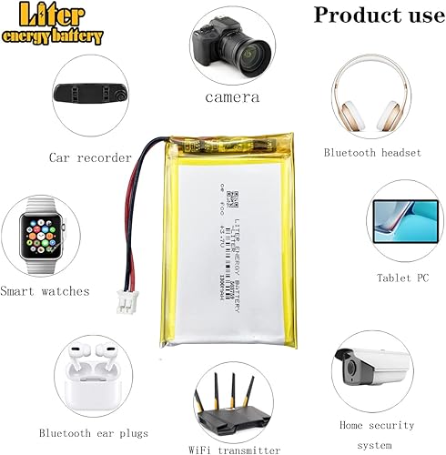 Miniatura 6 de Liter 3.7V 1300mAh 503759 Lipo Batería recargable de iones de polímero de litio con conector JST 0.079 in