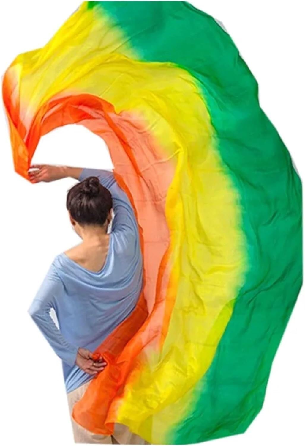 SSDDLZEQ Stage performance version Belly Dance Silk Veil, Hand-tossed Scarf/shawl 250cm 270cm(4,2.7m)