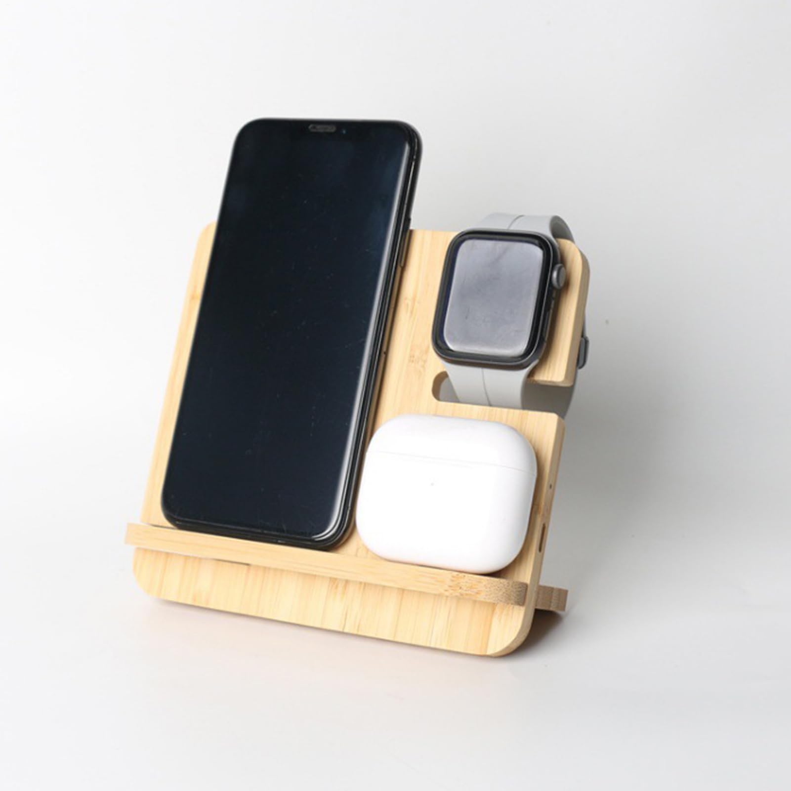 Caricatore Wireless in Legno Stazione Di Ricarica Rapida Per Telefono | Dispositivo Ricarica Rapida 15W per Telefono Auricolari